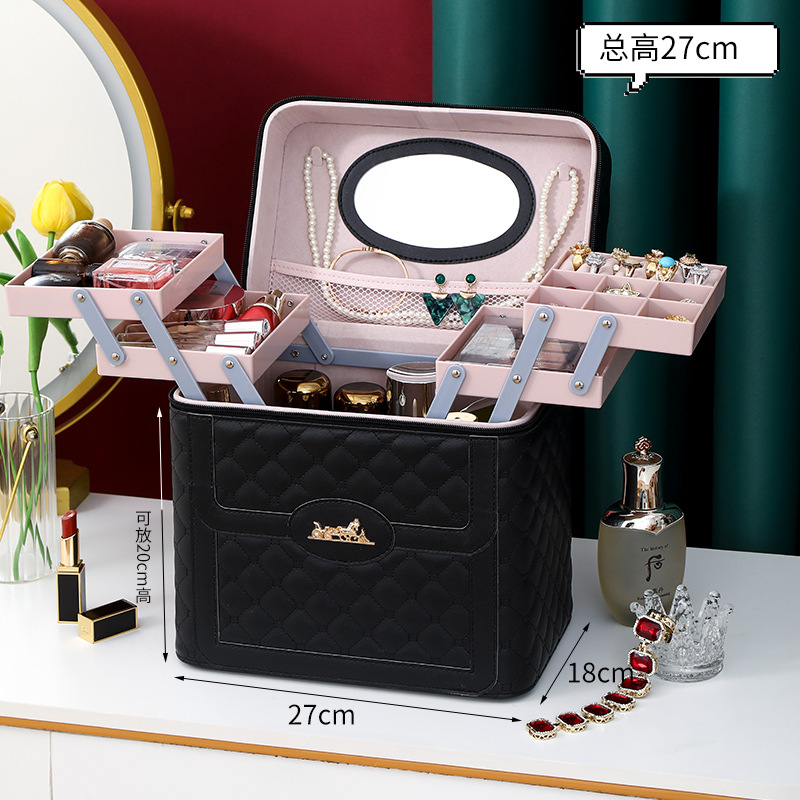 light luxury practical cosmetic bag female good-looking portable waterproof cosmetics storage box large capacity makeup case wholesale