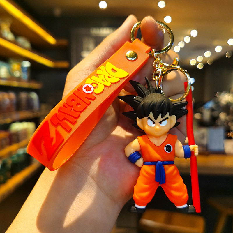 Cartoon Anime Dragon Ball Monkey King Keychain Automobile Hanging Ornament Doll Key Chain Hand-Made Key Ring Small Gift