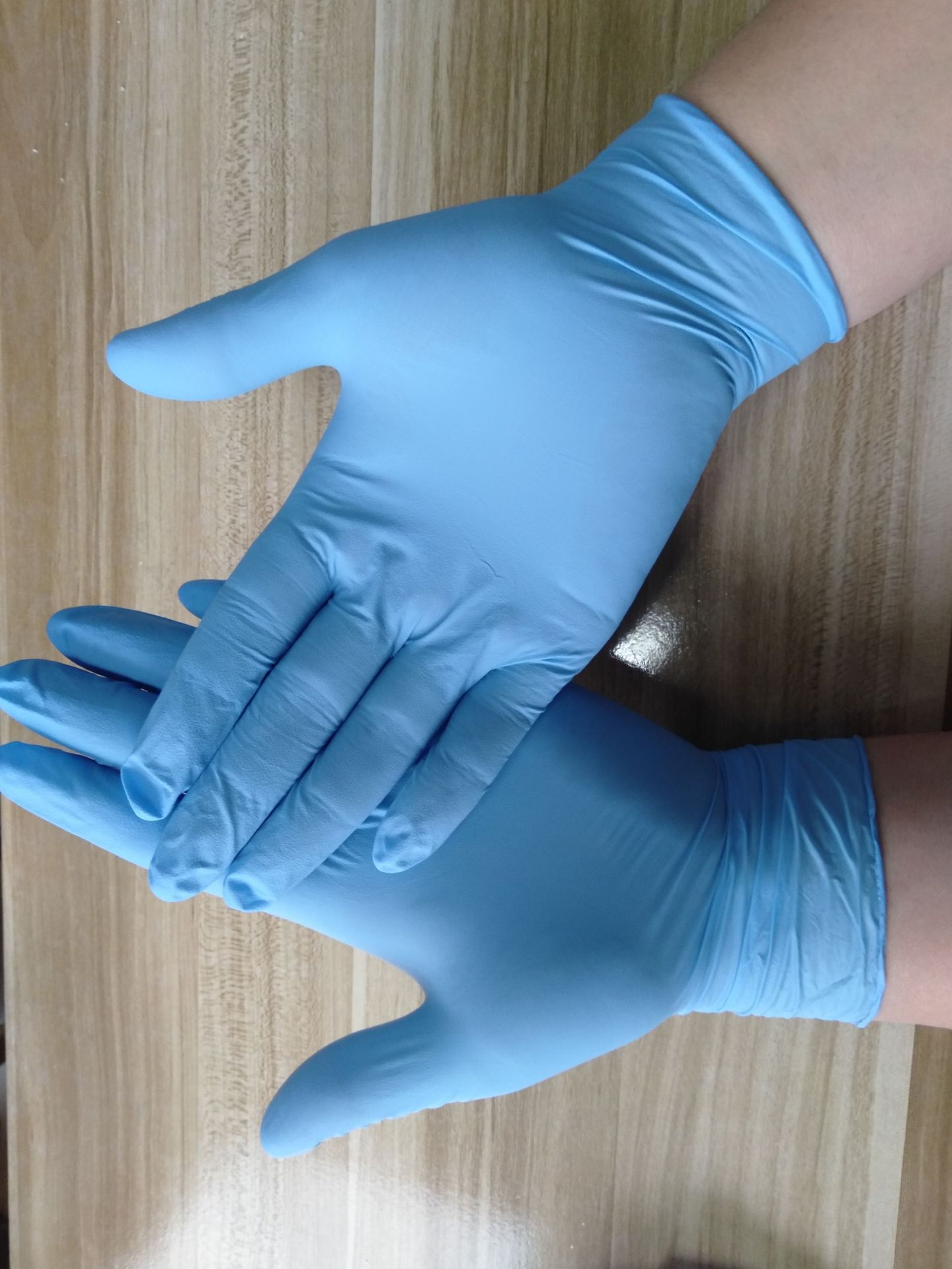 蓝色丁腈手套白板