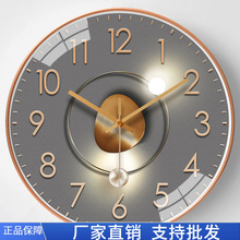 网红轻奢挂钟客厅家用时尚餐厅卧室时钟表新款简约现代黄荣幸