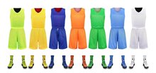 纯色双面篮球服套装比赛训练队服童款男女成人球衣透气