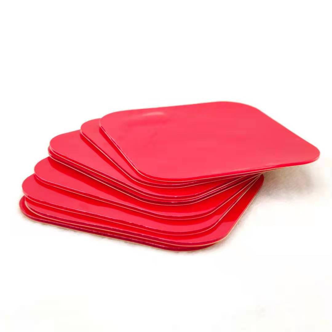 1mm红膜透明圆形无痕亚克力双面胶 高粘汽车公仔摆件手机支架胶贴