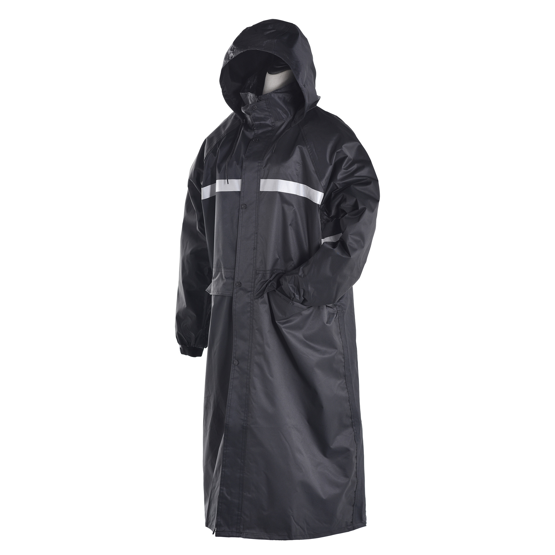 双层黑色长雨衣 适合保安 执勤工作人员 防风又防雨-阿里巴巴