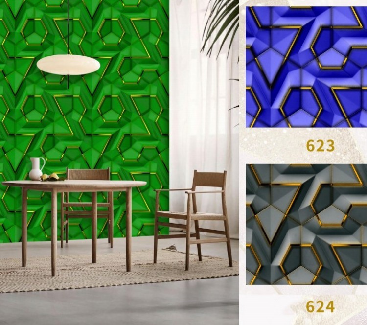 Modern Minimalist 3D Geometric PVC Wallpaper Foreign Trade Hot Selling Living Room Background Wallpaper Wallpaper Manufacturer