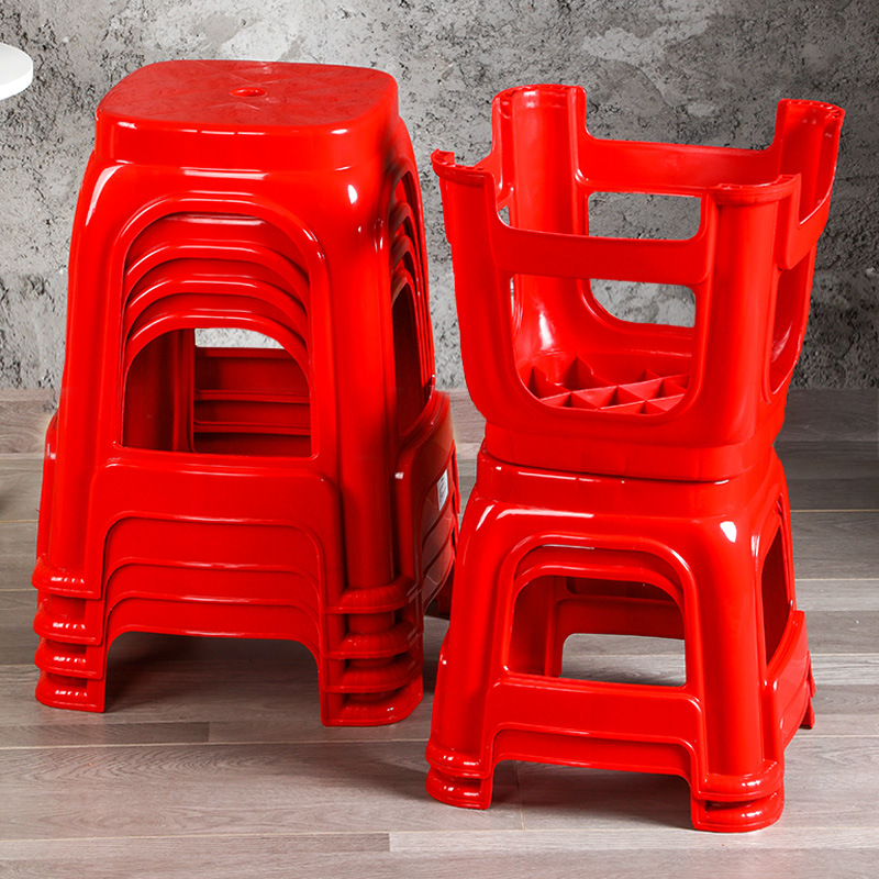 thickening chair plastic stool household bench adult high stool stackable small bench plastic chair department store