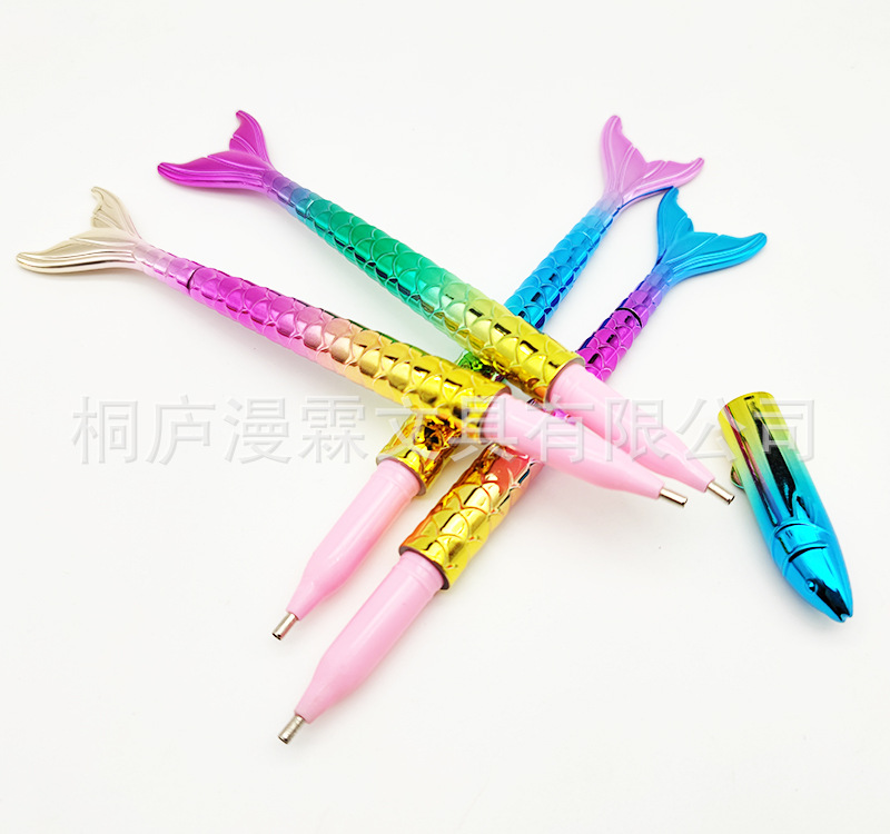 Cartoon Mermaid Diamond Pen Diamond Painting Tool Set Fish Tail Modeling Diamond Sticker Cross Stitch Nail Brush