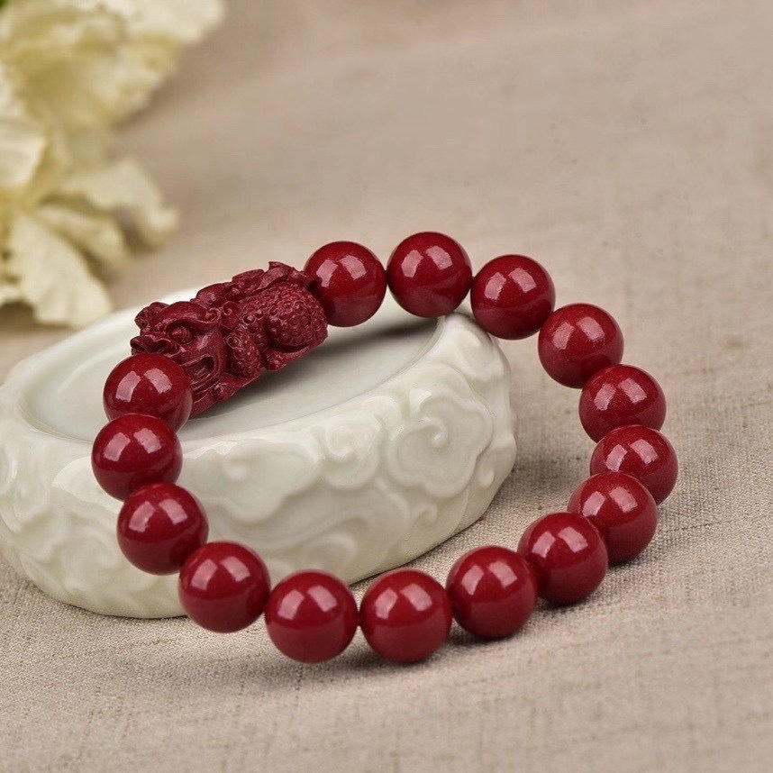 高含量朱砂辰砂貔貅手链 帝王紫 金朱砂手串 6-14mm 工厂批发-阿里巴