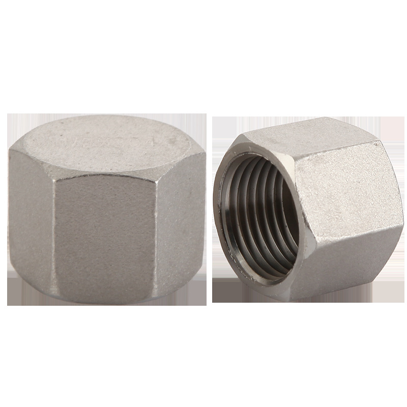 304不锈钢六角管帽多边内丝堵头内牙管堵内螺纹闷盖管封头4分堵头