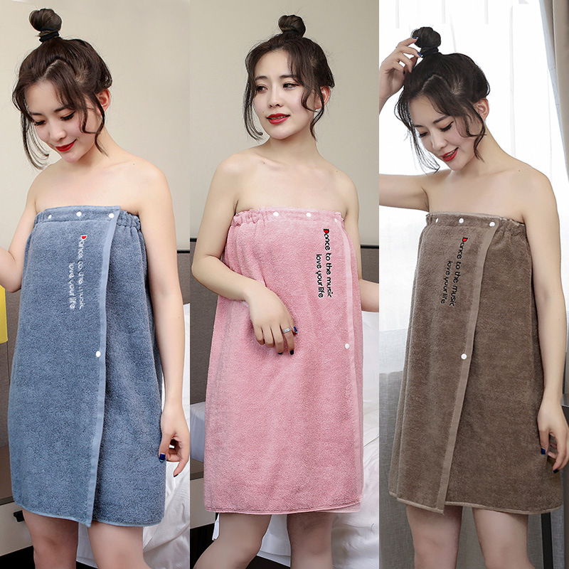 纯棉成人女士裹胸浴巾柔软吸水可穿抹胸韩版浴裙美容院汗蒸服