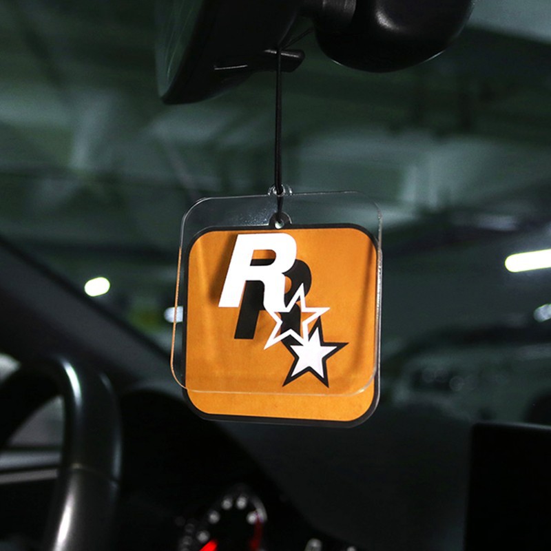 汽车香片挂件3d亚克力r星车内香氛香水挂饰车载香薰卡片gta周边