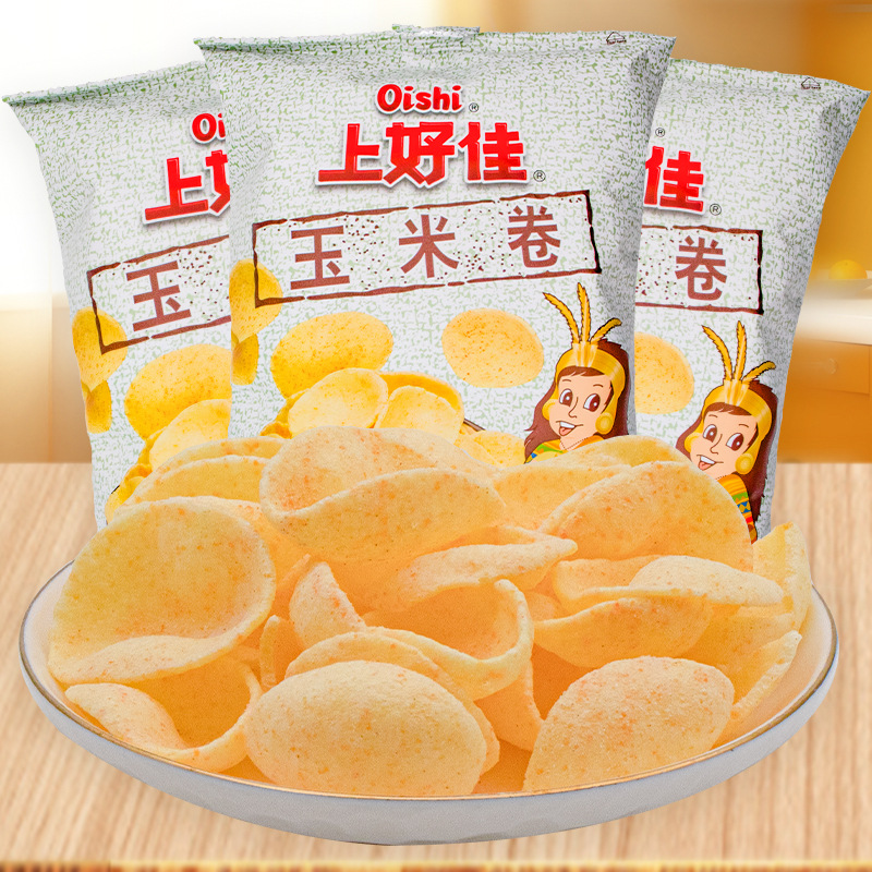 上好佳玉米卷40g整箱 晚上吃的夜宵上课可以吃的小吃80g膨化零食