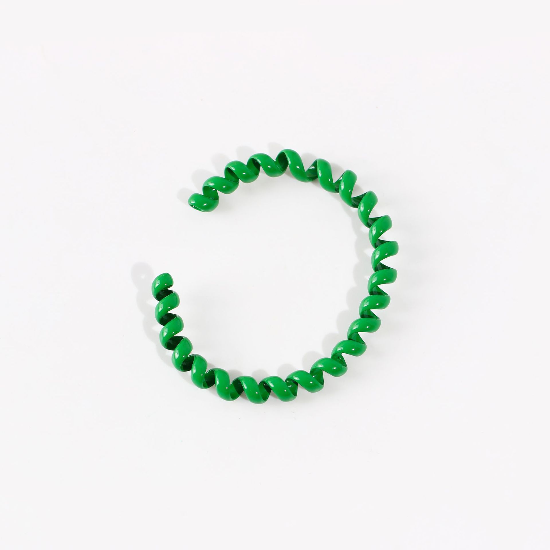 盘绕式手链法式欧美ins轻奢潮流个性夸张另类绿色电话线手镯