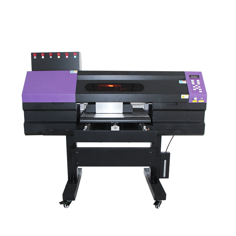 dtf uv印刷机 水晶标打印机 贴画转印贴白彩光油同步打印