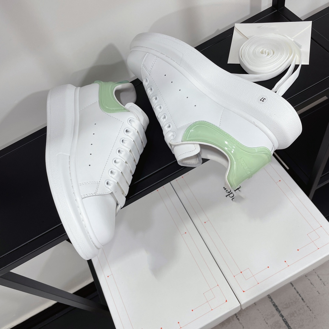 麦昆果冻尾小白鞋厚底内增高松糕休闲鞋情侣款真皮女鞋百搭单鞋女