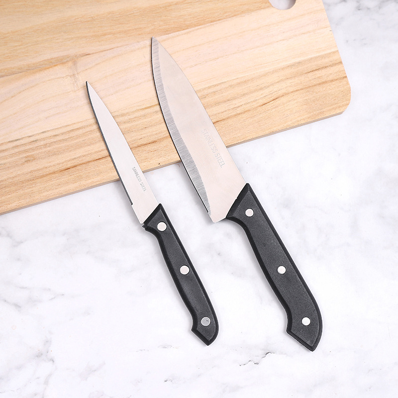 Steak Knife with Wooden Board 663-6Pc Knife Cutting Board Set Fruit Knife Six-Piece Household Wooden Chopping Board