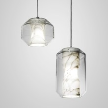 北欧天然云石灯具后现代个性创意简约玻璃餐厅灯吧台卧室床头吊灯