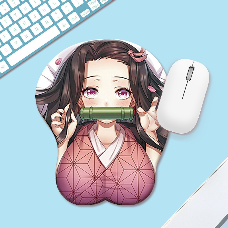 硅胶美女护腕鼠标垫二次元动漫3d护腕鼠标垫可定 制可自定图片