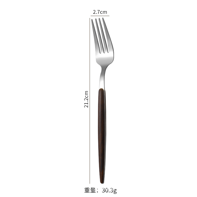 Wholesale Stainless Steel Imitation Wooden Handle Knife, Fork and Spoon Portuguese Western Tableware Wood Grain Tableware Clip Handle Tableware Japanese Style Tableware