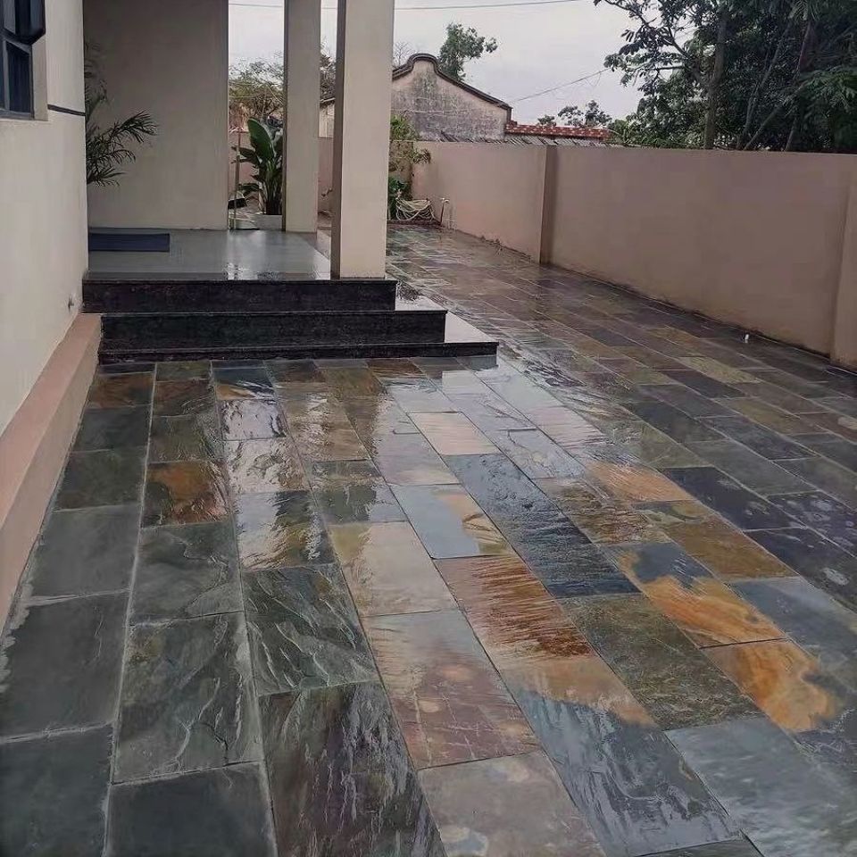 青石板岩庭院花园户外仿古室外防滑阳台院子露台板材地砖文化石材