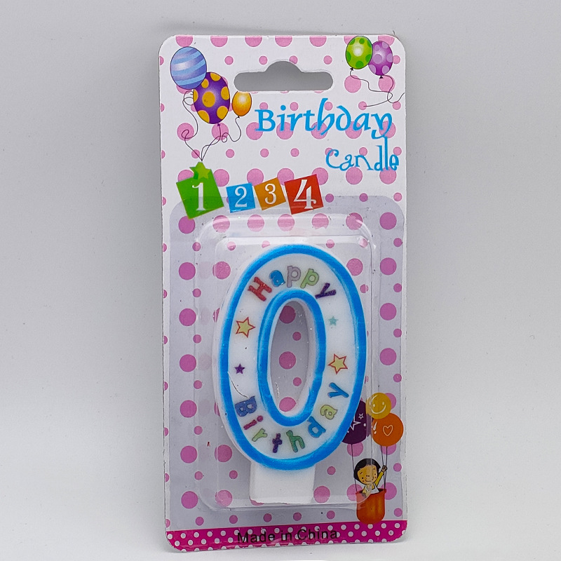 Digital Anniversary Network Red Candle 0-9 English Digital Birthday Party Candle Cake Decoration Card PVC Boxed