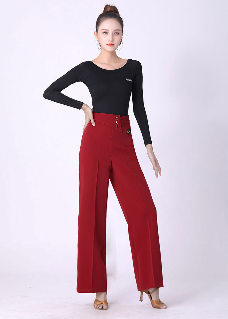 摩登舞裤高腰广场舞裤子伦巴舞服装拉丁舞服国标舞练功服交谊舞裤