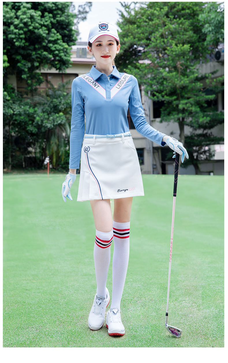 高尔夫女装衣服polo衫防晒golf球服球衣韩版修身长袖春秋运动上衣