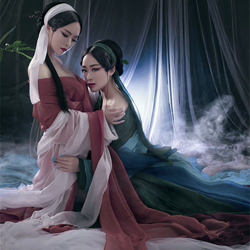 盘子女人古装紫竹林青蛇白蛇服装姐妹装闺蜜装性感妖媚主题cos