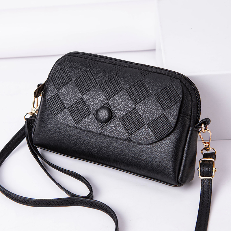 Shoulder Bag Women's Small Bag Crossbody Phone Bag Wallet Female Middle-Aged Mother Shopping Wallet Soft Leather Bags Cross-Border Delivery