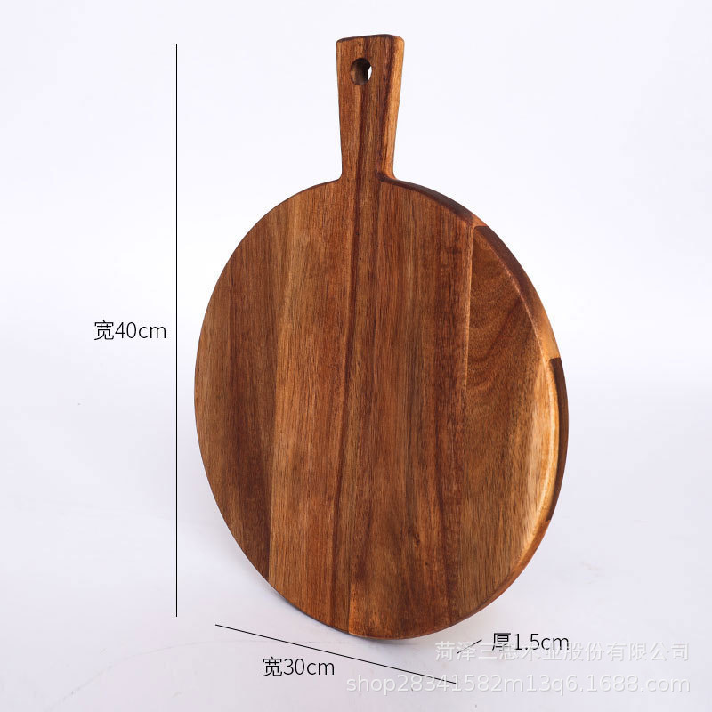 Cross-Border Cutting Board Solid Wood Pizza Cutting Board One Piece Dropshipping in Stock Household Chopping Board Wooden Cutting Board Acacia Mangium Cutting Board