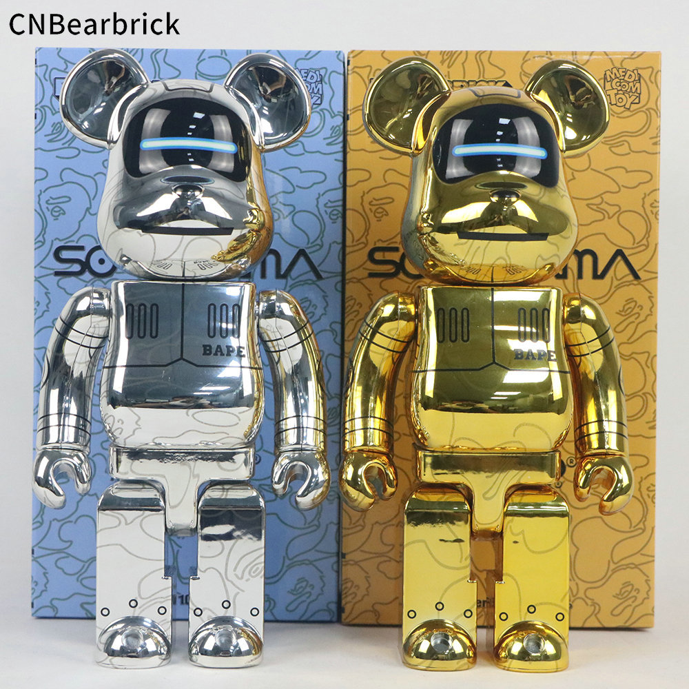 bearbrick 400%空山基bape镀金镀银积木熊潮玩公仔玩偶暴力熊摆件