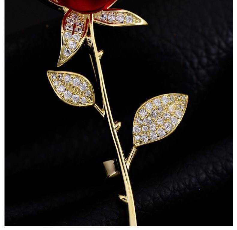 时尚红玫瑰花胸针高档女时尚别针扣个性男徽章胸花西服配饰送人礼