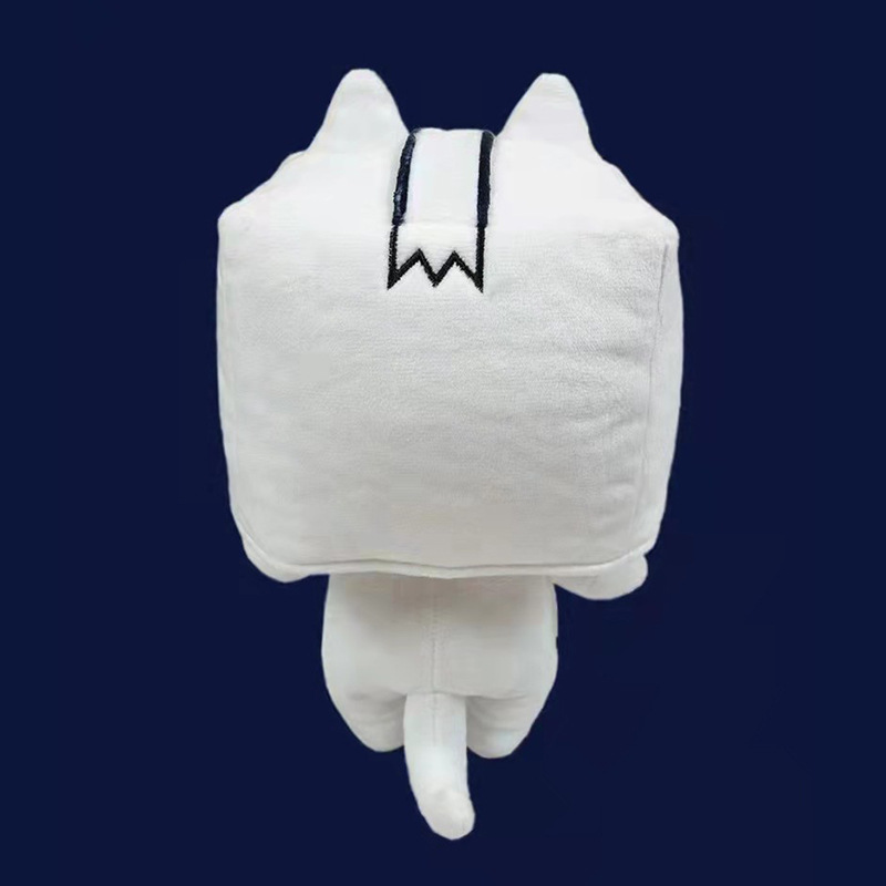 跨境热销纸盒小人夜光款lankybox纸箱头套猫咪岩石可脱毛绒公仔