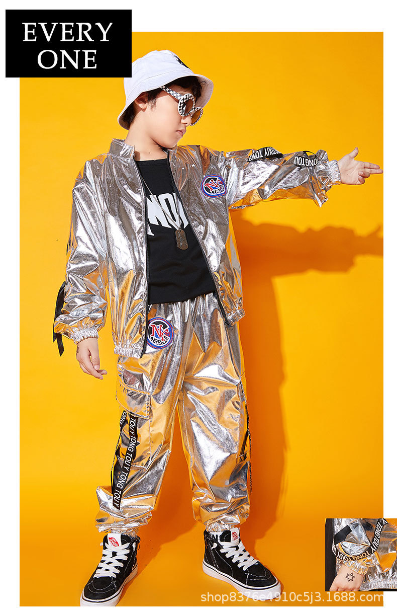 儿童街舞套装男童嘻哈架子鼓演出服女童爵士舞服装hiphop衣服潮装
