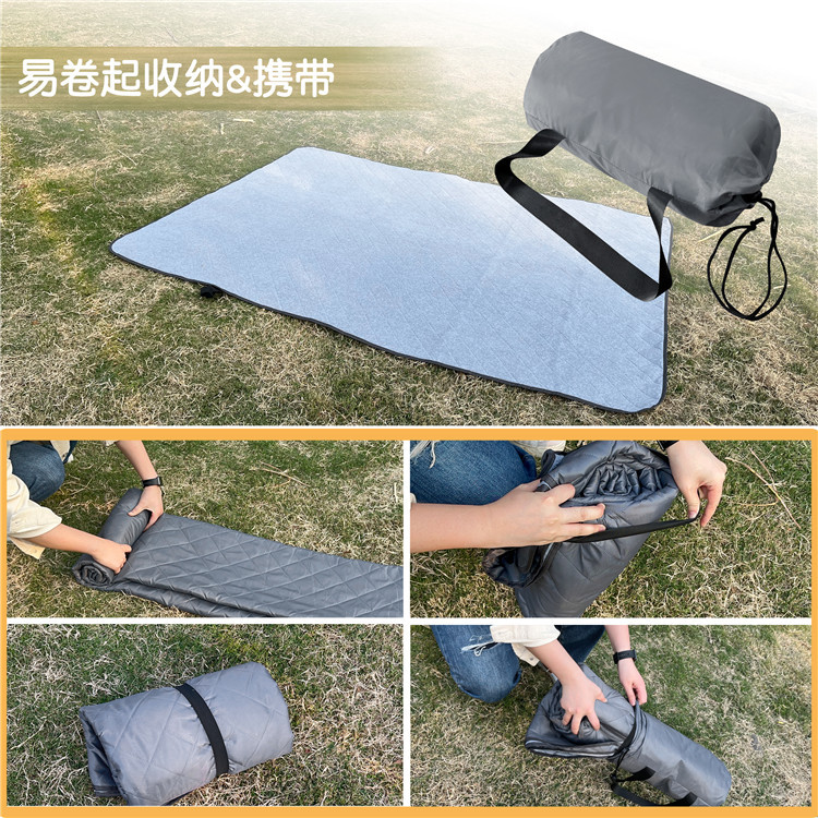 Cross-Border One Piece Dropshipping Outdoor Camping Windproof Blanket Picnic Mat Gray Moisture Proof Pad Soft and Thickened Tent Floor Mat
