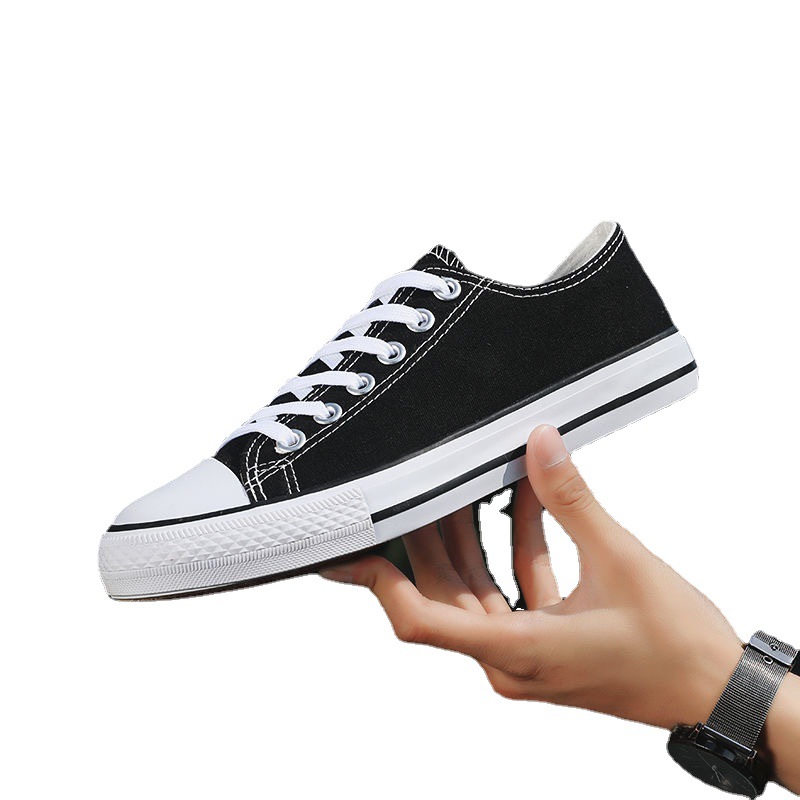 New Canvas Shoes Men's Fashion Shoes Men's Casual Couple Men's Shoes Students Korean Style Lace-up Low-Top Sneakers Students