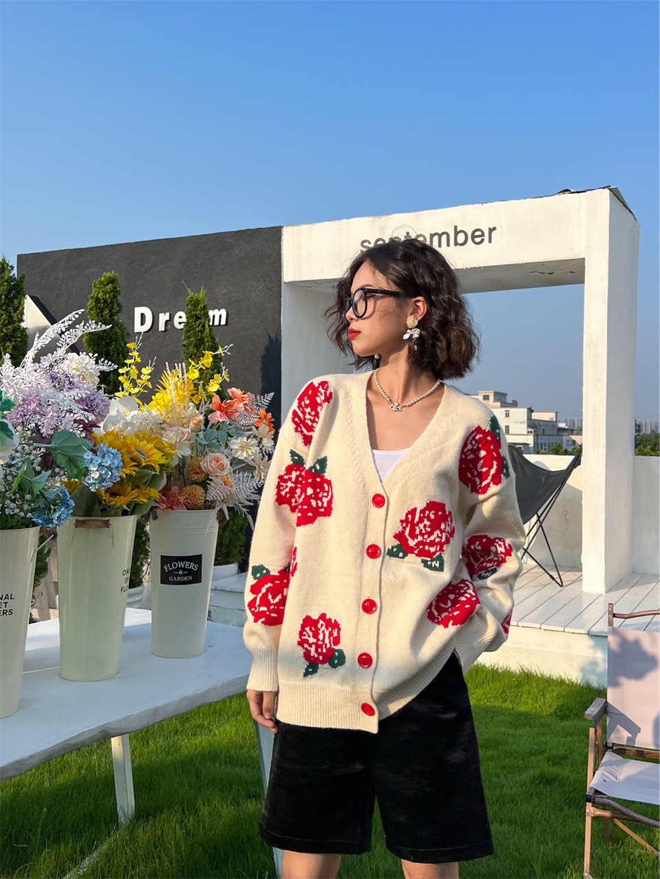 23年秋季新款 品牌尾货提花宽松版开胸针织毛衣外套女式-阿里巴巴