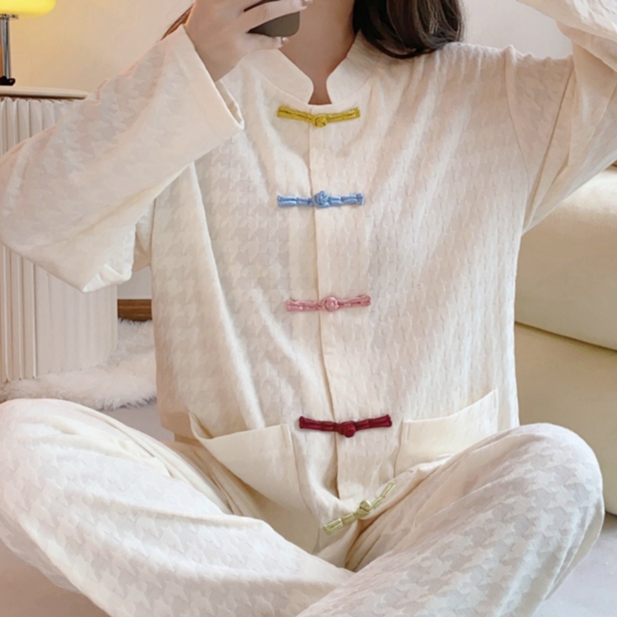 中国风睡衣女款春秋季冬纯棉可外穿2024新中式开衫休闲家居服套装