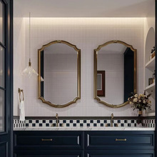 法式卫浴镜酒店法式壁挂浴室复古镜镜子美式玄关装饰镜化妆镜