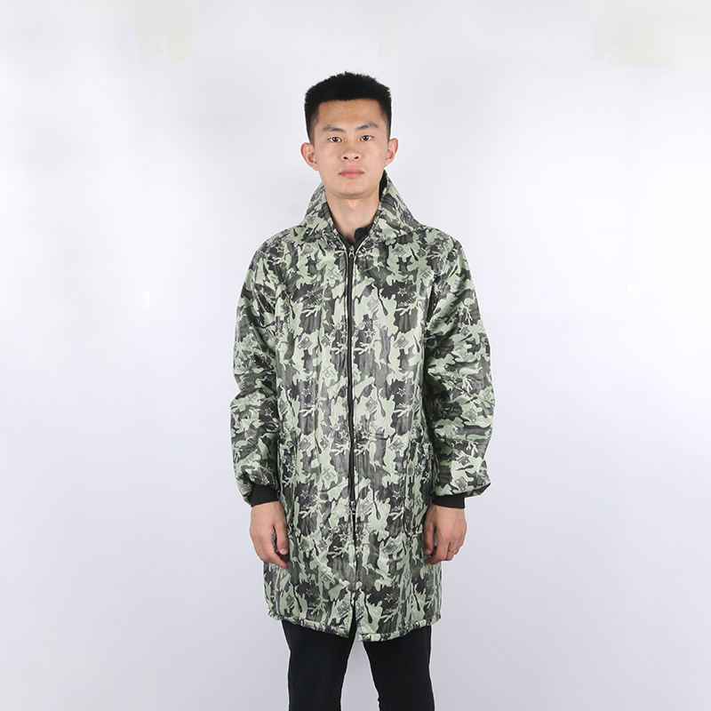 Camouflage Labor Insurance Unlined Long Gown Blue Composite Waterproof Camouflage Workwear Coat Warehouse Logistics Handling Dustproof Clothes