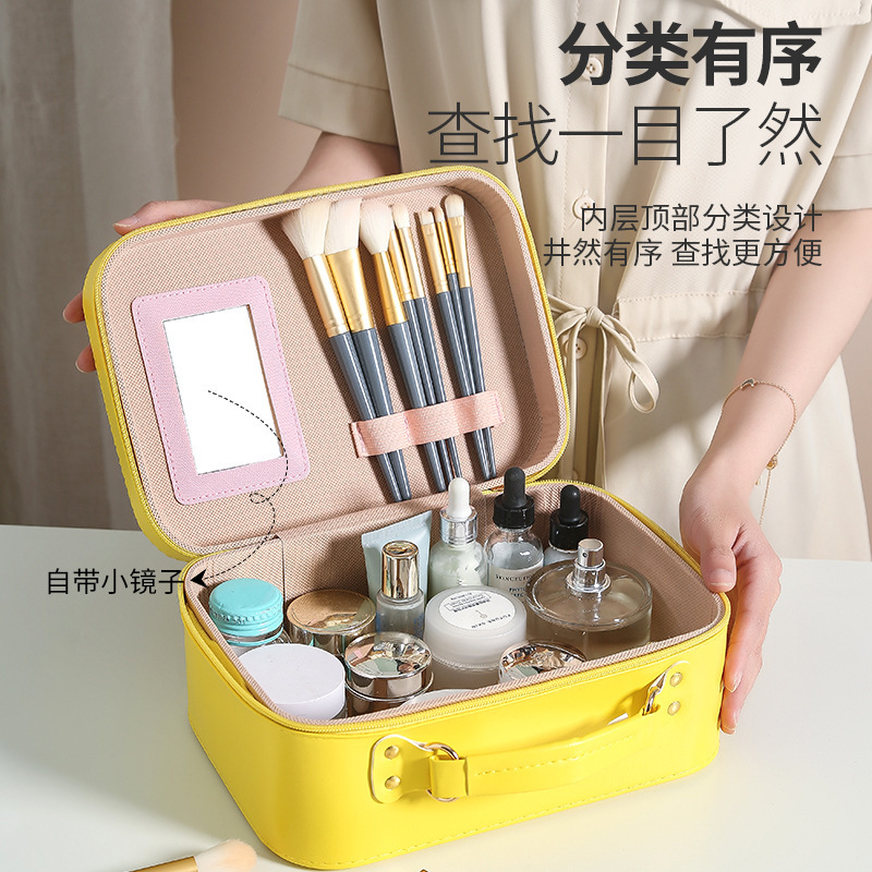 New Cartoon Portable Large Capacity Cosmetic Bag Portable Skin Care Products Storage Box Female Cute Cartoon Size Makeup