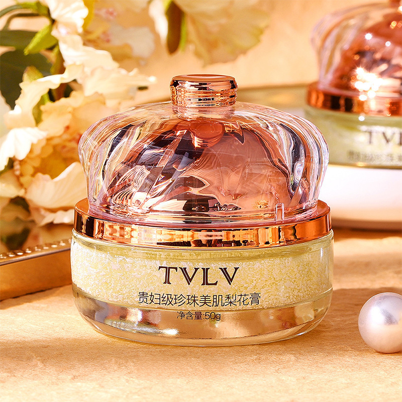 tvlv贵妇级珍珠梨花膏素颜龙血膏保湿提亮肤色清爽面霜直播代发