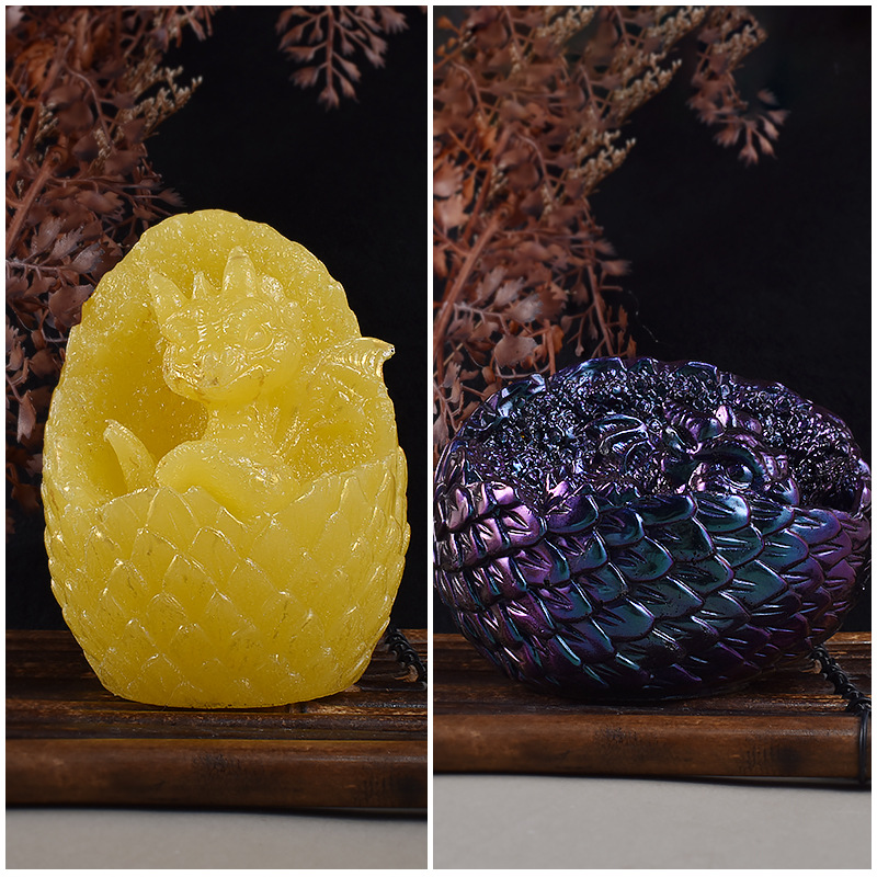 DIY Crystal Glue Dinosaur Egg Baby Broken Shell Tyrannosaurus Baby Candle Plaster Silicone Mold