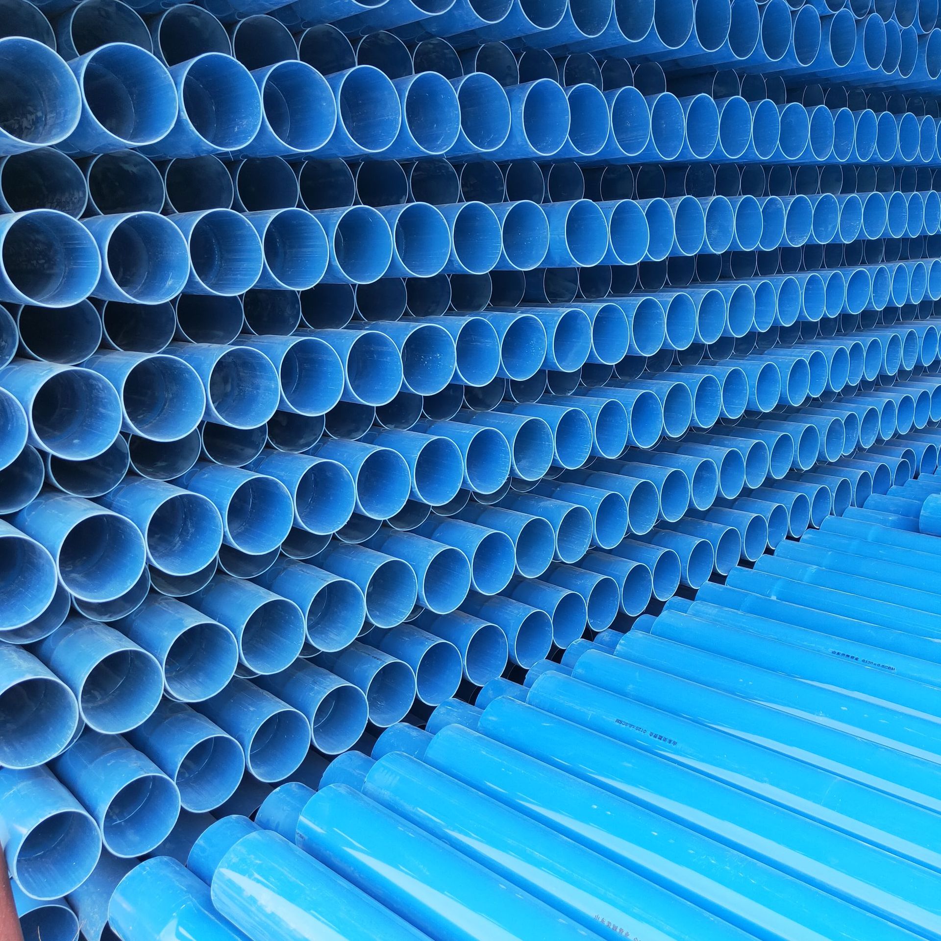 pvc蓝管打井套管深井用井壁管农田灌溉管地下排污水管通风排气管