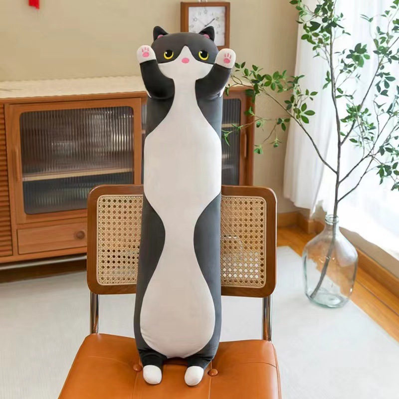 Foreign Trade Strip Leg-Supporting Cat Doll Pillow for Girls Sleeping Plush Toy Doll Sleep Hug Sleeping Doll Cross-Border