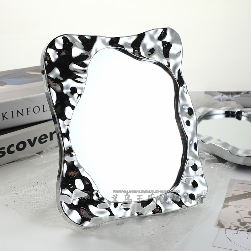 Simple Irregular Makeup Mirror Good-looking Cosmetic Mirror Desktop Dressing Mirror Ins Good-looking Mirror