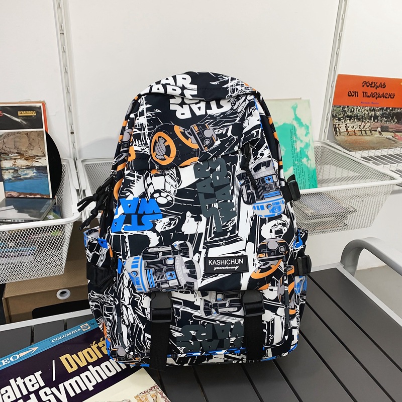 Schoolbag Female Junior High School Student High School Student 2022 New Boys College Student Ins Trendy Cool Graffiti Backpack Backpack