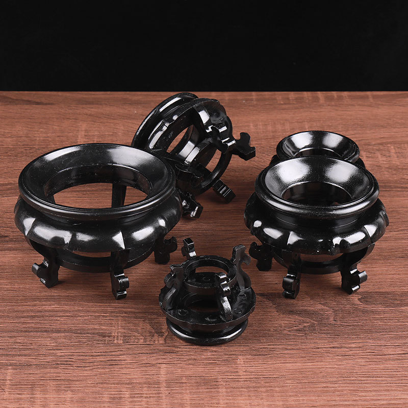 批发天然葫芦底座高脚托架树脂镂空工艺品架子葫芦文玩水晶球奇石-阿