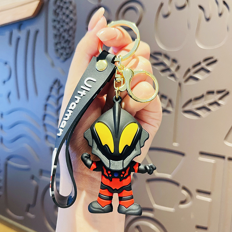 Cartoon Creative Ultraman Car Key Ring Exquisite Cute Doll Students' School Bag Pendant Key Chain Small Gift