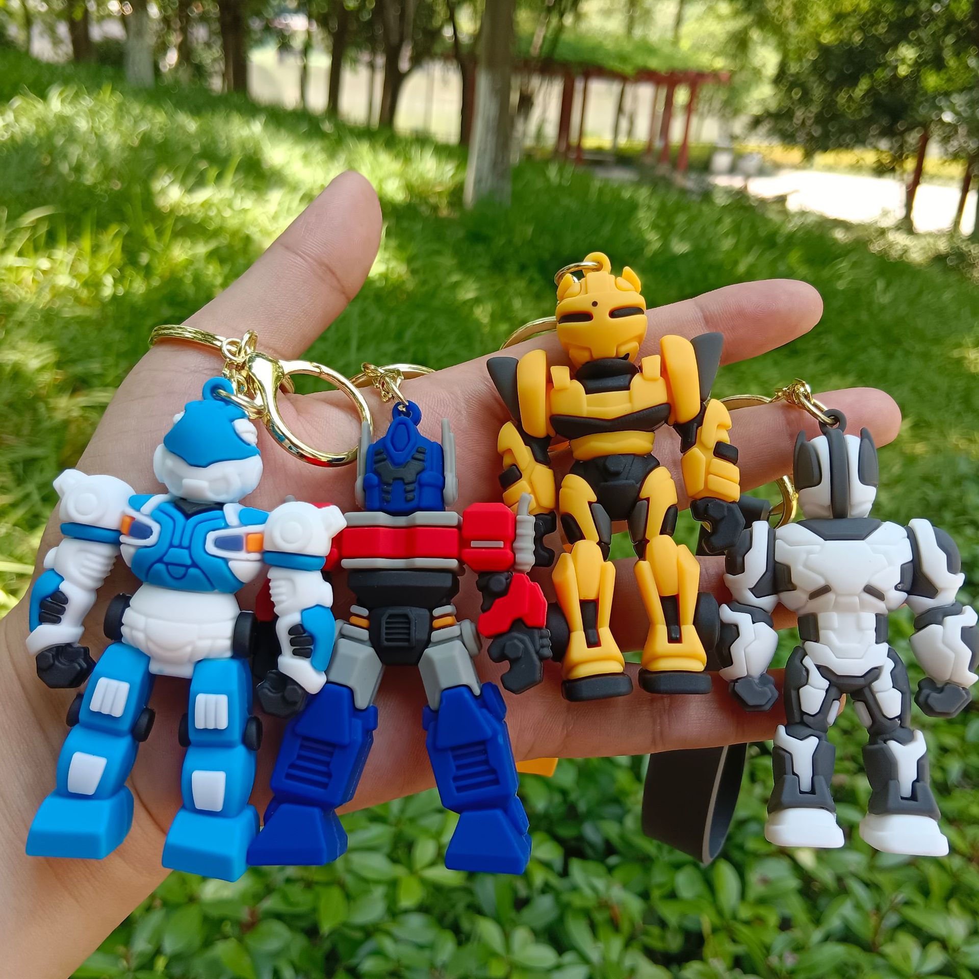 Cartoon Robot Warrior Transformers Silica Gel Key Chain Car Boy Schoolbag Pendant Small Gift Wholesale