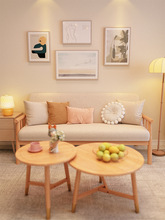 北欧实木沙发小户型双三人客厅服装店日式简约易现代布艺沙发单人